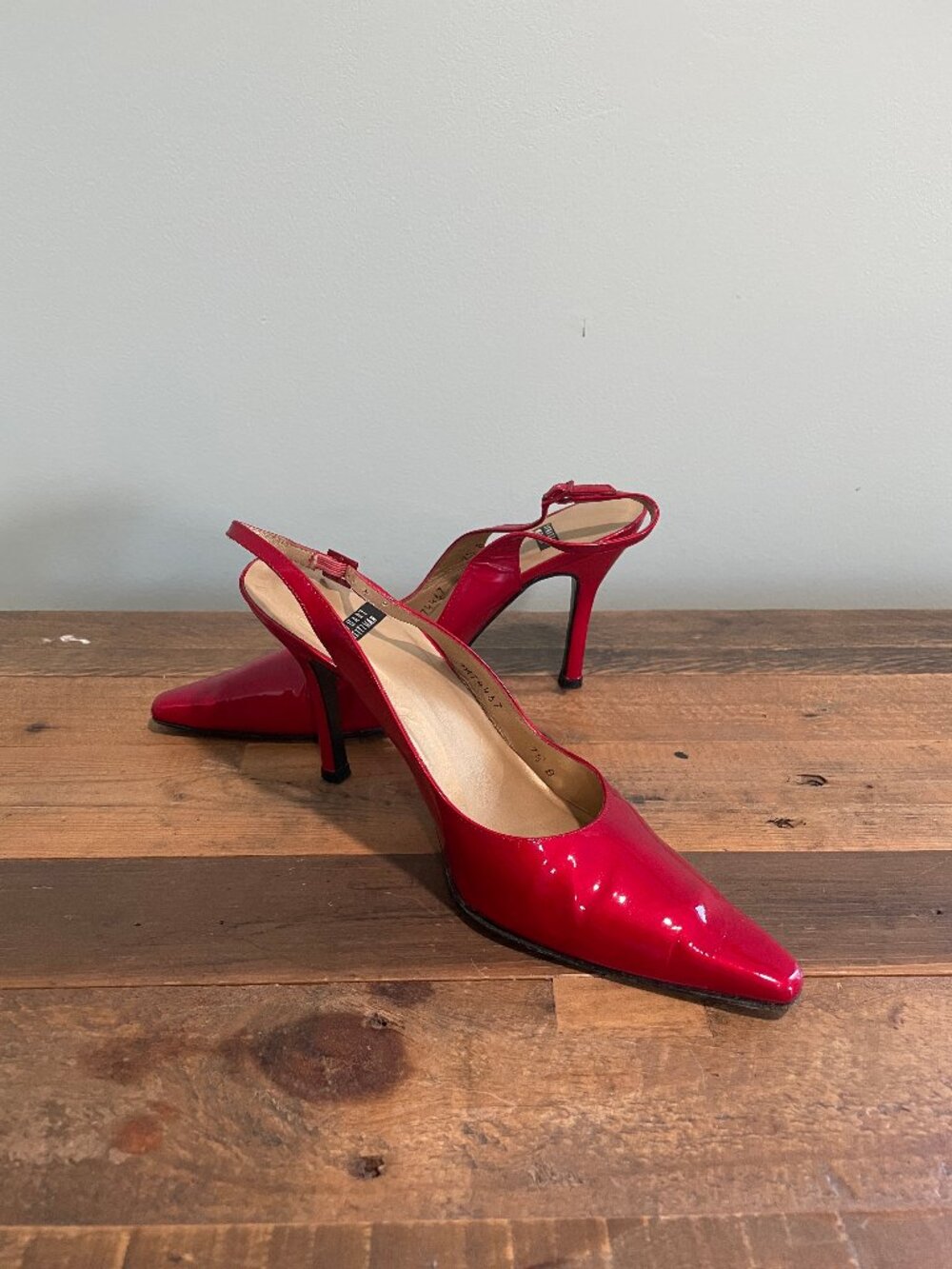 Stuart Weitzman Red Patent Leather Slingback Heels | Size 7.5 | With Box